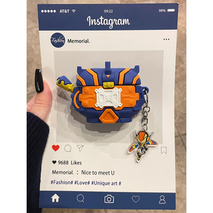 ins创意假面骑士布拉姆传动器适用AirPodsPro三代耳机壳苹果蓝牙AirPods4代软Pro3代硅胶1/2/3代防摔套Pro2代