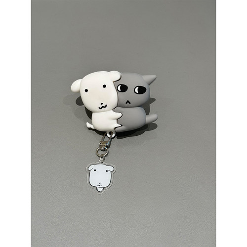 可爱抱抱ganadi小狗灰猫适用AirPods4代耳机壳苹果AirPodsPro3代蓝牙1/2/3代软硅胶Pro2代防摔套Pro三代女款