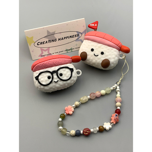 jellycat可爱呆萌眼镜甜虾寿司适用苹果AirPods4代耳机壳无线蓝牙AirPodsPro二代软AirPods1/2硅胶3代防摔女