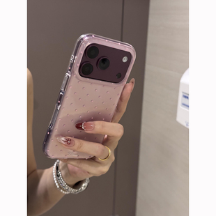 日韩简约果冻色小波点适用iPhone18promax手机壳独特超火苹果18Pro新款15全包16pm防摔17女款17Pro小众巨好看