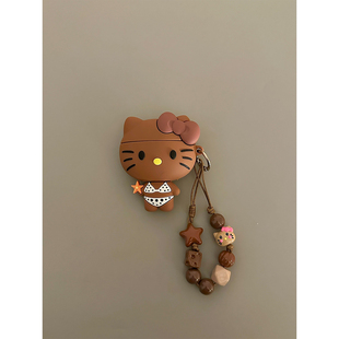 Pro3代 3代硅胶套Pro2代女款 可爱黑皮比基尼Kitty猫防尘塞适用AirPods4代耳机壳苹果蓝牙AirPodsPro三代软1