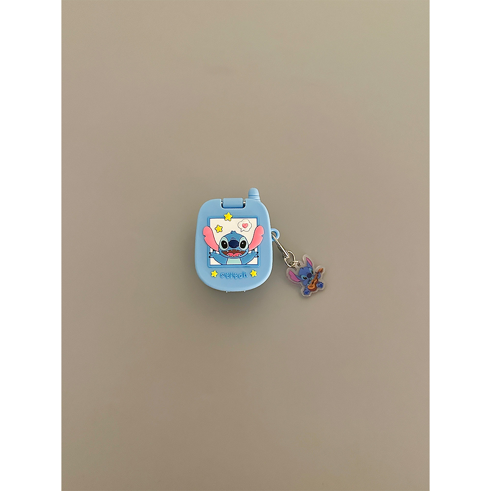 趣味可爱史迪仔翻盖小灵通适用苹果无线蓝牙AirPods4代耳机套1/2代硅胶Pro二代软壳3代防摔新款AirPodspro2女