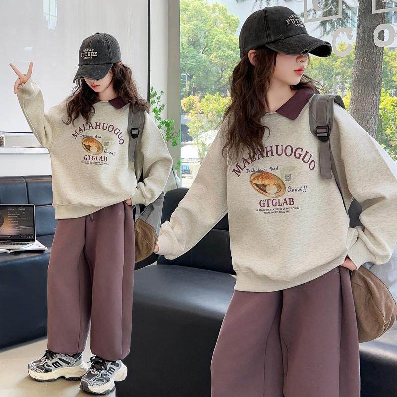 女童秋装休闲套装时髦2025新款中大童女孩卫衣卫裤两件套运动洋气