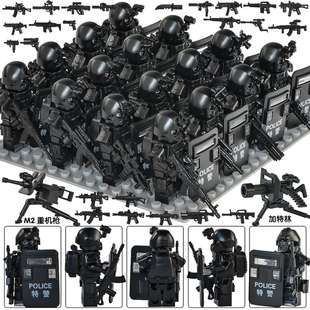 新款军事积木特种兵士兵人仔特警警察小人男孩适用于乐高拼装玩具