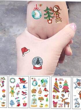 Rocooart Cartoon Tattoo Stickers Christmas Gift Flash