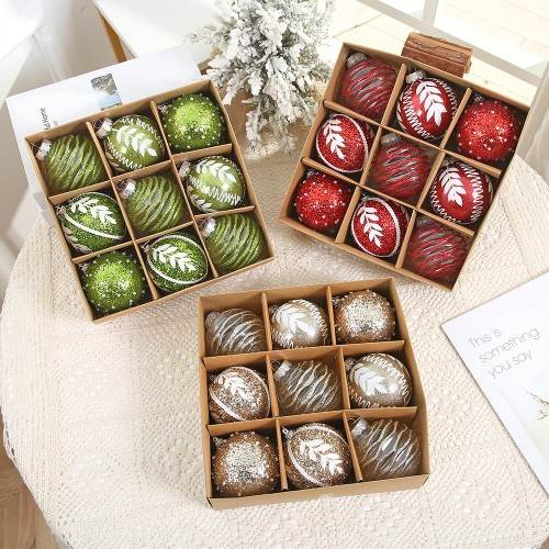 24PCS 8cm Mixed Christmas Balls Baubles Xmas Tree Ornament