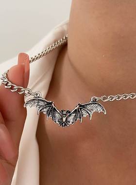 黑色蝙蝠项链Punk Black bat Necklace Halloween Women Jewelry