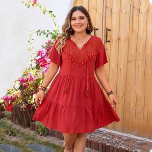summer holiday casual loose dress ladies 2024New skirt women