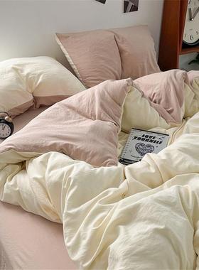 4 pcs bed sheets set beddings cotton flat sheet pillowcases1