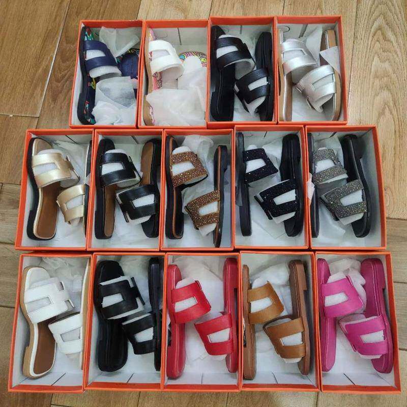 2022欧美新款超纤经典平底凉鞋女拖鞋FlatSandals Slippers Women
