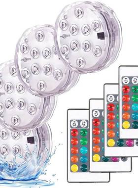 10leds RGB Led Submersible Light Underwater Night Lamp Batte