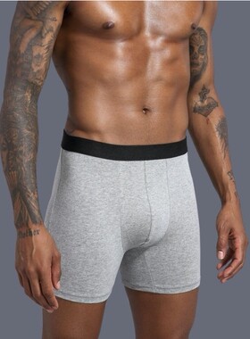 Boys cotton plus size underwear boxer briefs men大码男棉内裤