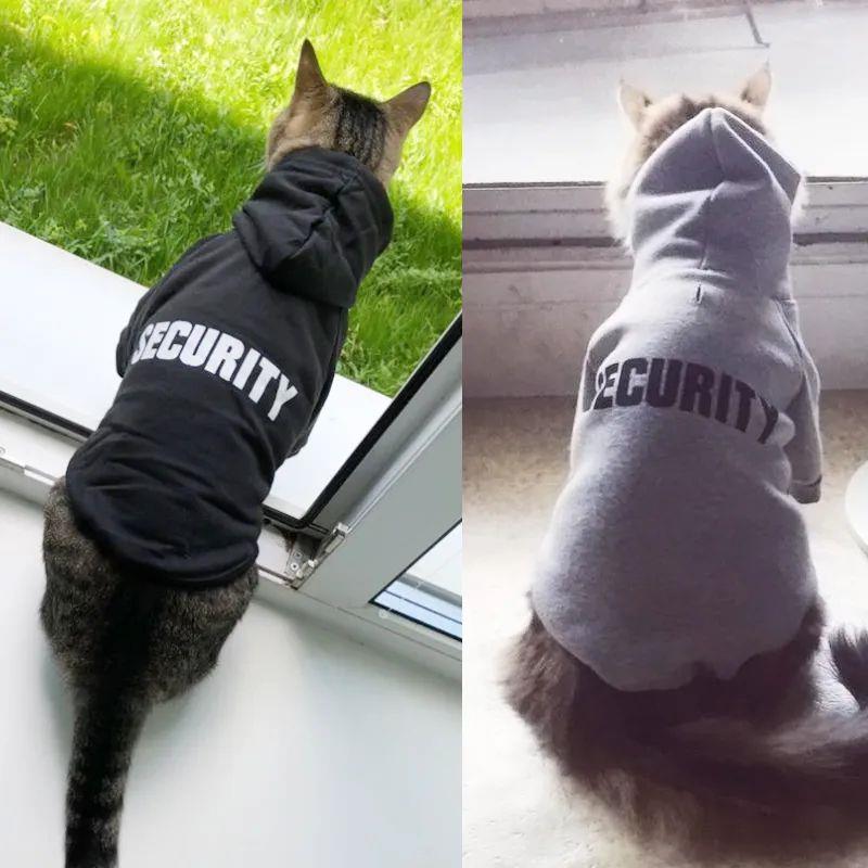 Security Cat Clothes Pet Cat Coats Jacket Hoodies For Cats O