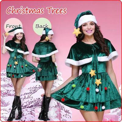 Christmas Clothes Santa Claus Clothing Female Green Elf