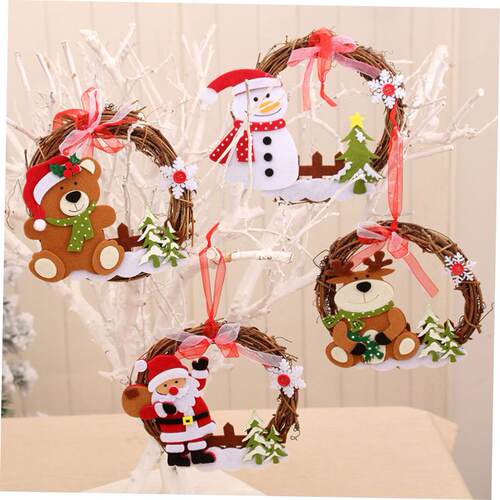 Christmas wooden rattan wreath wreath christmas decoration