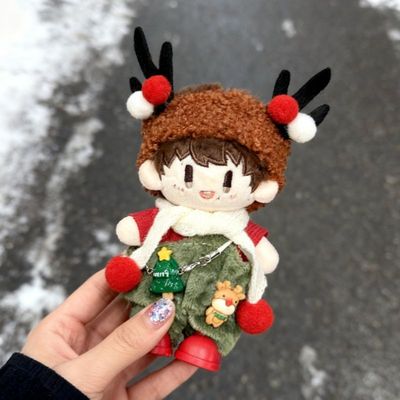 15cm周可可娃衣棉花娃娃衣服替换装深深属性可爱超萌红色圣诞麋鹿