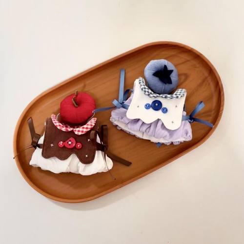 来一杯水果蛋糕10cm棉花娃娃可爱衣服海星体正常体努努体自嘲熊