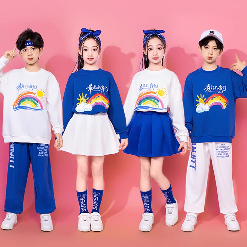 儿童啦啦队演出服秋季运动会服装小学生开幕式班服团体拉拉操表演