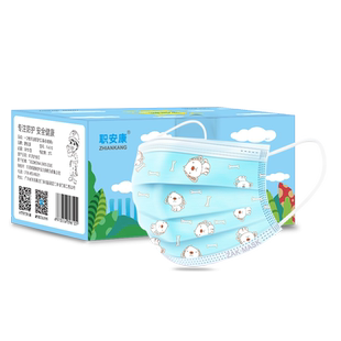 儿童三层一次性黑色时尚口罩可爱卡通男童女童学生独立包装口耳罩