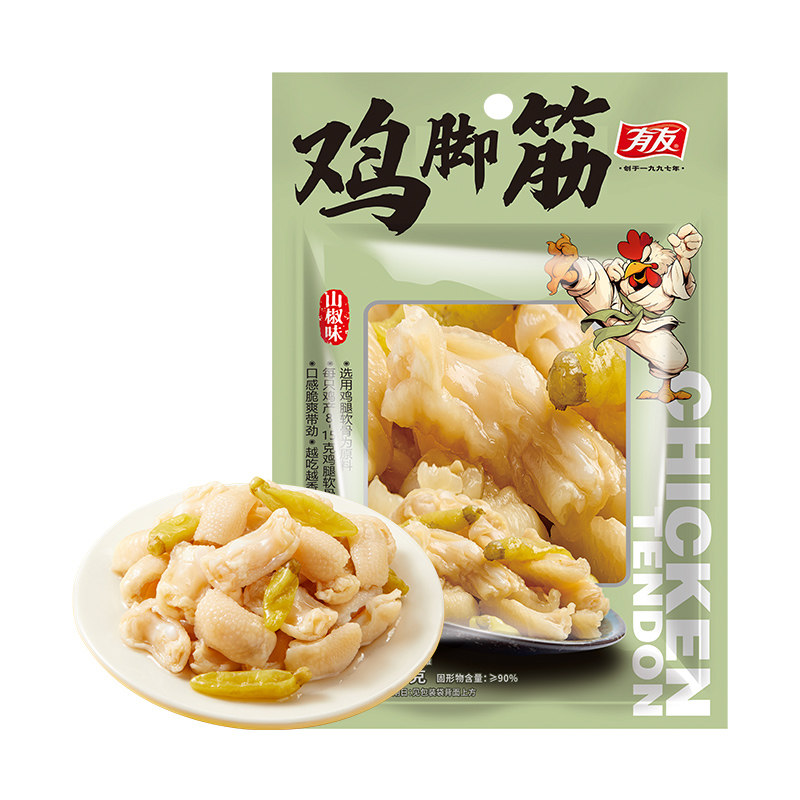 有友山椒鸡脚筋咸香入味图片