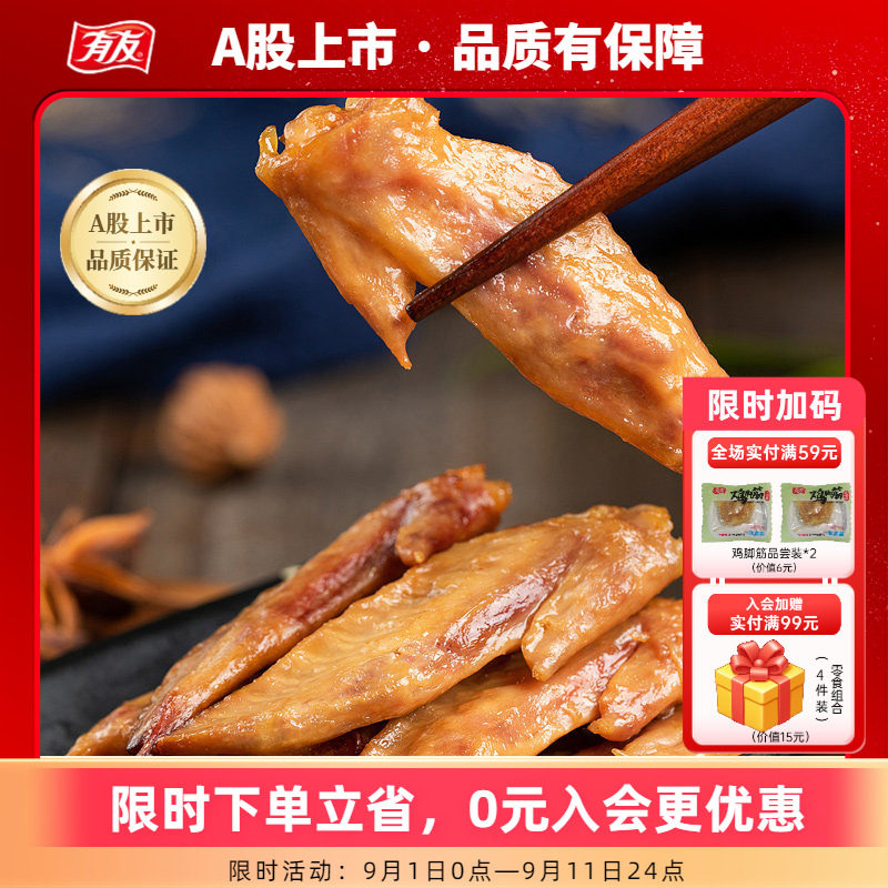 有友卤香鸡翅开袋即食熟食鸡翅小零食夜宵熟食解馋办公室追剧零食图片