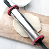 19寸可调型不锈钢擀面杖调节厚度刻度擀面棍可调节不沾烘焙擀面杖