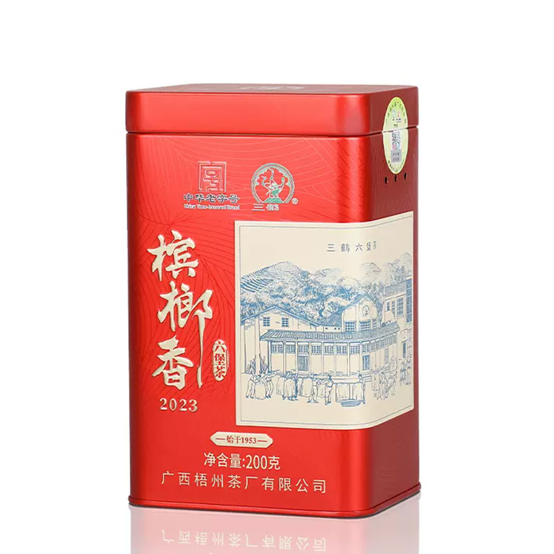 龙圣华苑三鹤六堡茶【槟榔香2023】 2019年特级原料广西梧州黑茶