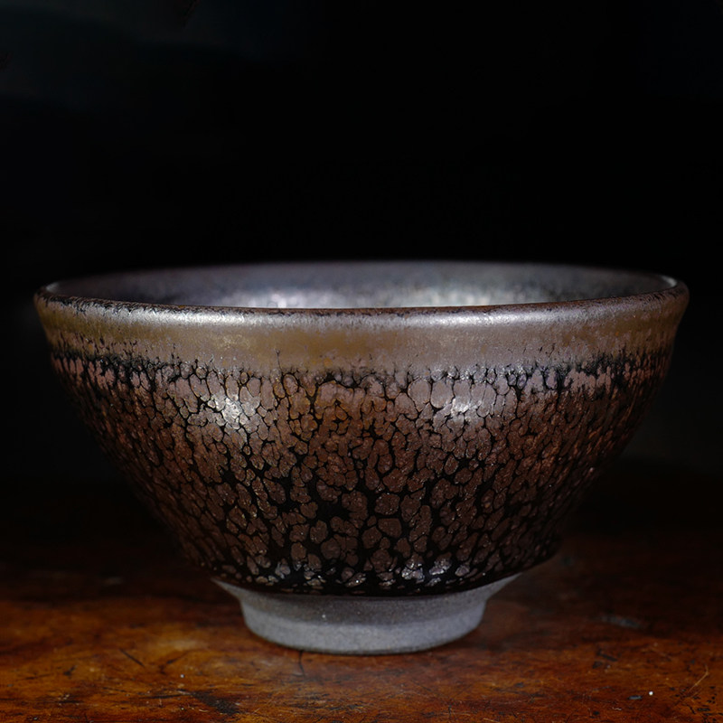 龙圣华苑 中国陶瓷艺术大师李达鹧鸪斑建盏 名家手工大茶碗主人杯