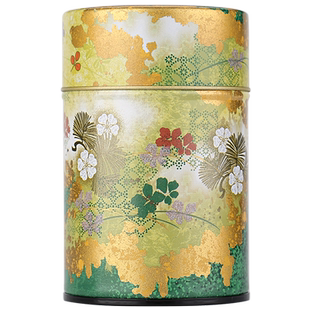 龙圣华苑 日本原产进口日东NITTOH马口铁镀锡茶叶罐 小号便携铁盒