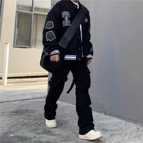 重磅CDG棒球服男女美式秋冬款袖章Vibe风格宽松休闲情侣夹克外套