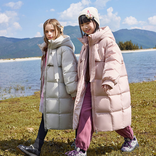 女童羽绒服中长款2025新款