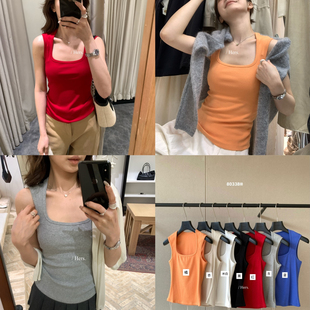 Hers 夏上新简约日常百搭纯色显瘦U领背心80338