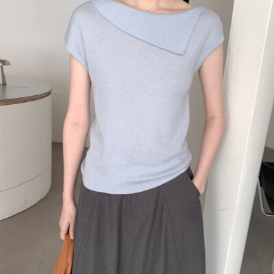 C-袖针织衫修身显瘦韩系百搭薄款羊毛针织衫（含30羊毛）61M65100