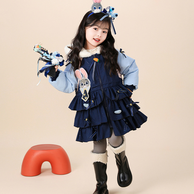 女童兔子警官棉服2025新款