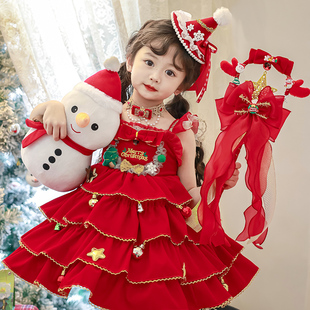 圣诞树连衣裙生日礼服裙 款 女童洛丽塔公主裙2025新款 儿童四季