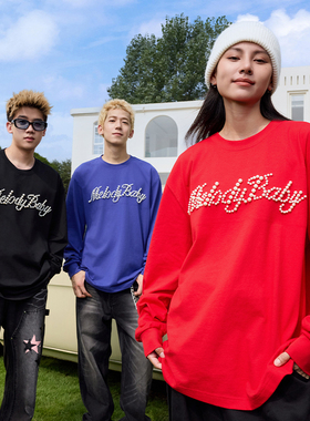 【李鑫一】HACR丨harshandcruel 简约手写珍珠绣圆领长袖T恤