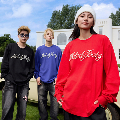 HACR李鑫一同款珍珠绣长袖T恤