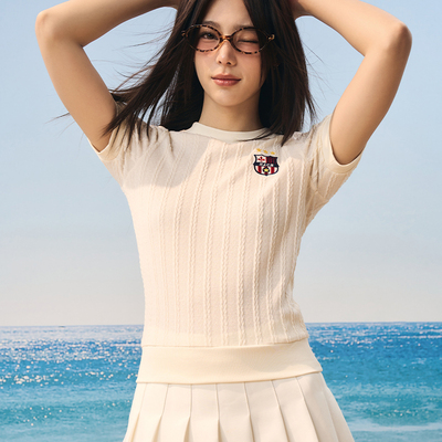 HACR丨harshandcruel韩系松弛感复古提花修身毛织薄款百搭针织衫