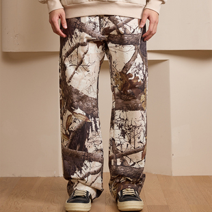 HACR丨harshandcruel美式复古枯叶迷彩直筒vibe重磅伐木工装裤
