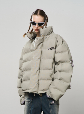 【夏之光】harsh and cruel美式街头金属扣件帽子可拆卸立领棉服