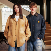 HACR harshandcruel巴恩风复古洗水做旧密歇根格纹里夹克外套