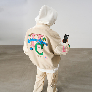 【十个勤天陈少熙 卓沅】HACR丨harshandcruel字母绣棒球服夹克