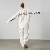 HACR harshandcruel街头感官方网址大字印花宽松休闲长袖 T恤