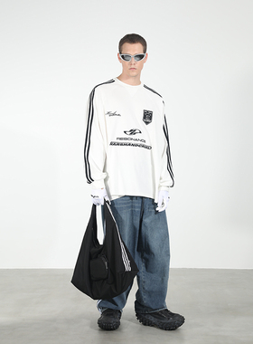 【张帅博 金瀚】HACR丨harshandcruel插肩袖运动刺绣圆领长袖T恤