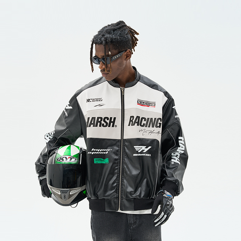 美式古机车夹棉夹克复古