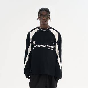 【kc YoungG】HACR丨harshandcruel复古运动街头宽松圆领长袖T恤