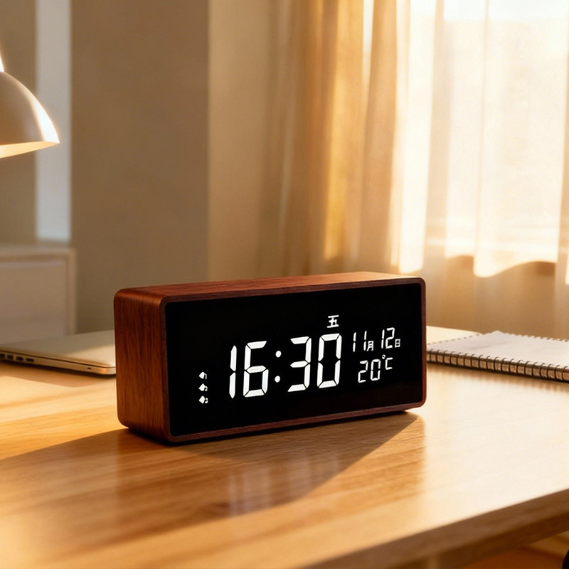 智能LED数字显示电子时钟智能木质闹钟桌面时钟钟表摆放台式摆件,家居饰品,台钟/闹钟,淘宝优惠券,粉丝福利购,淘宝优惠卷