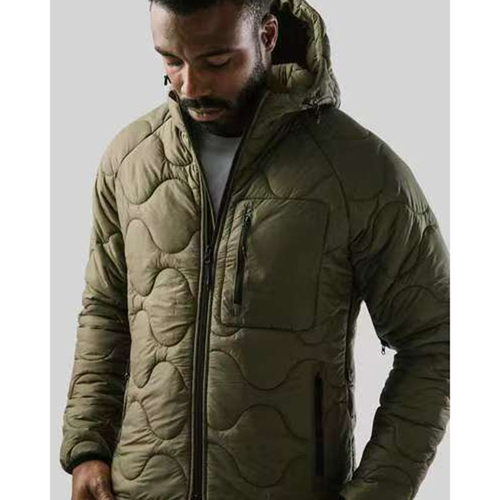 户外风绗缝男士连帽保暖棉衣