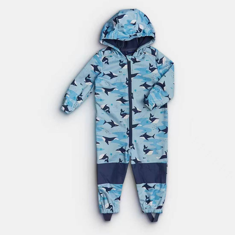 儿童防水透气滑雪服连体衣加绒保暖户外运动服男女童拉链爬服k134