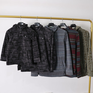 加绒保暖宽松印花休闲外套复古男装 复春秋古风亲子款 连帽卫衣